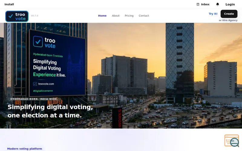 Screenshot of TrooVote