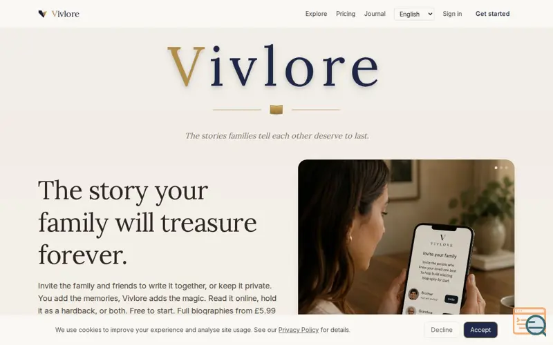 Screenshot of Vivlore