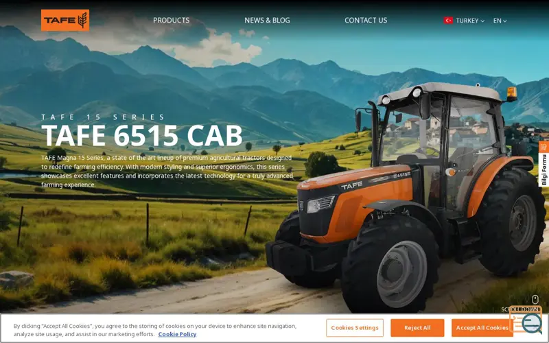 Screenshot of TAFE Magna 15 Series - 6515 CAB Tractor, a launch using FlippingBook