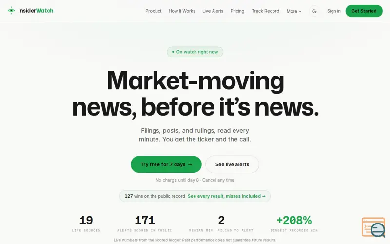 Screenshot of InsiderWatch
