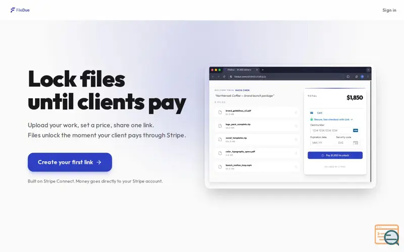 Screenshot of FileDue