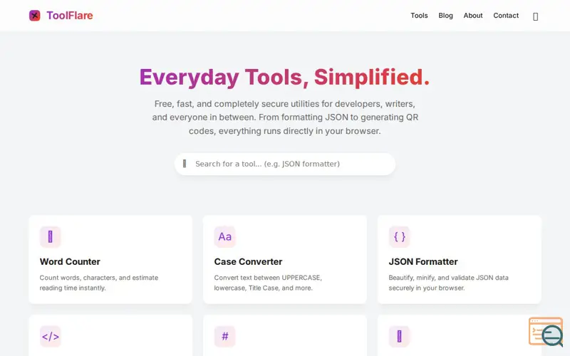 Screenshot of ToolFlare