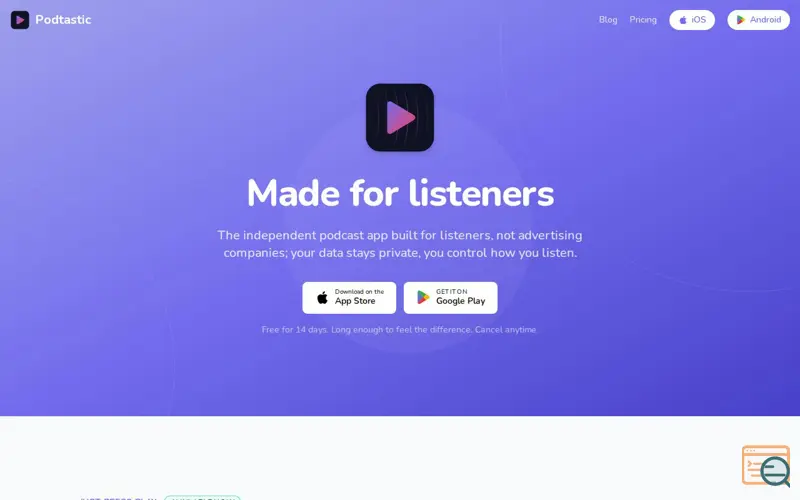 Screenshot of Podtastic