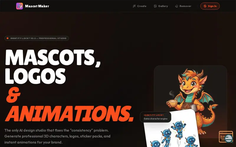 Screenshot of Mascot Maker AI