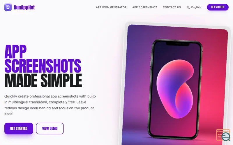 Screenshot of RunAppHot