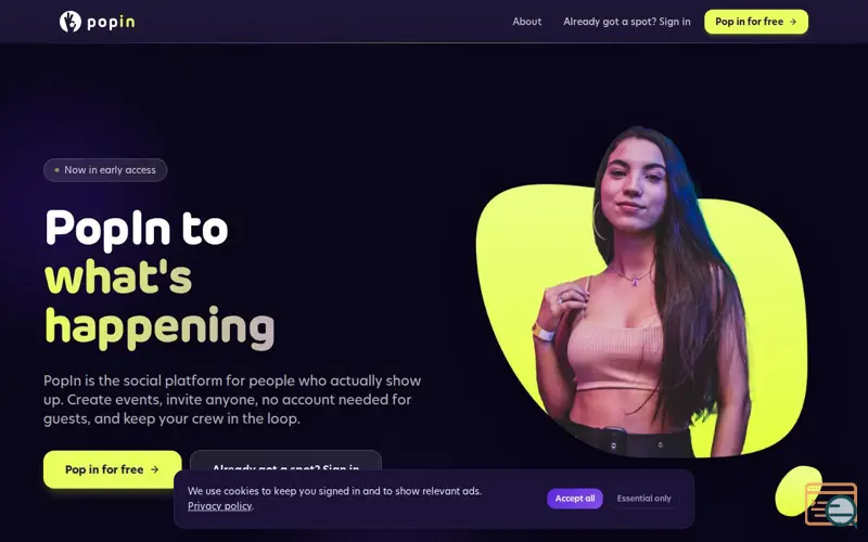 Screenshot of PopIn