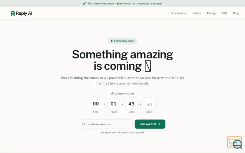 Screenshot of Reply AI