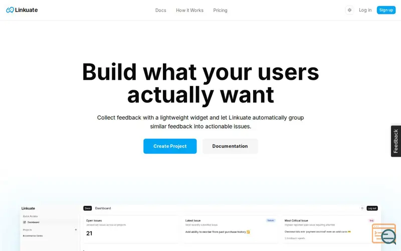 Screenshot of Linkuate