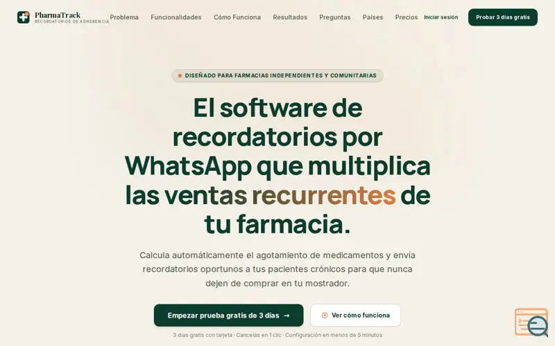 Screenshot of PharmaTrack