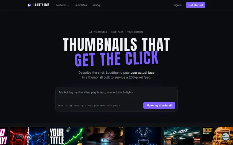 Screenshot of Loudthumb