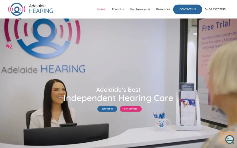 Screenshot of Audiologist Adelaide, a launch using Bookly