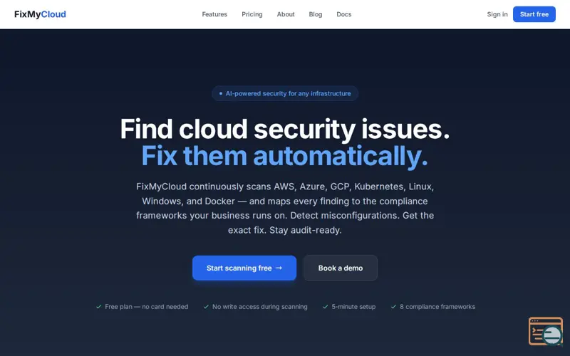 Screenshot of FixMyCloud