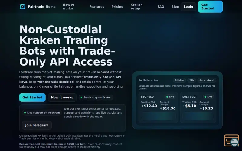 Screenshot of Pairtrade