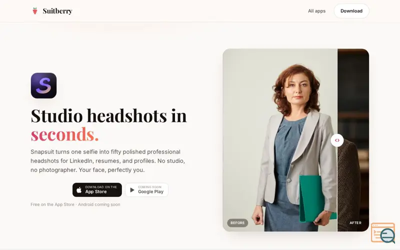 Screenshot of Snapsuit: AI Headshots