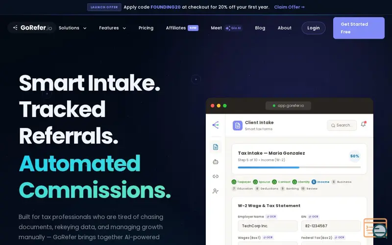 Screenshot of GoRefer.io