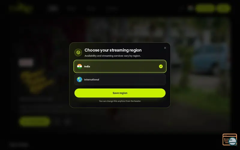 Screenshot of Sarvam Stream