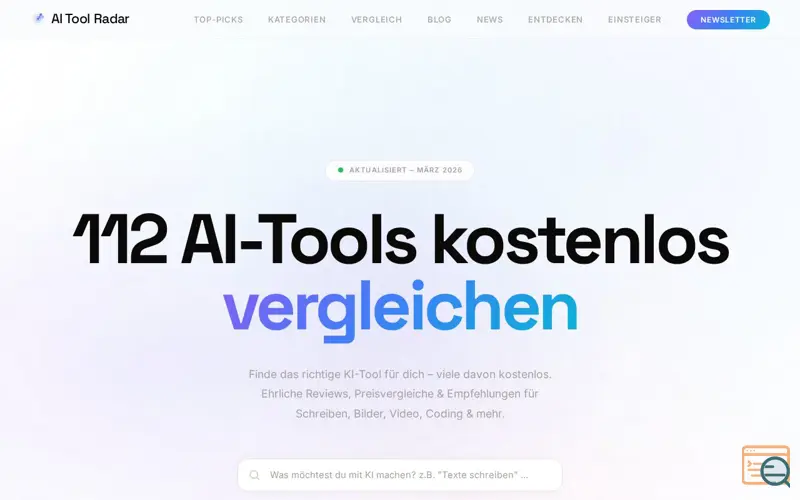 Screenshot of AI Tool Radar   