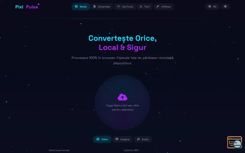 Screenshot of  PixlPulse – 100% Media Convertor