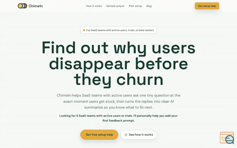 Screenshot of ChimeIn