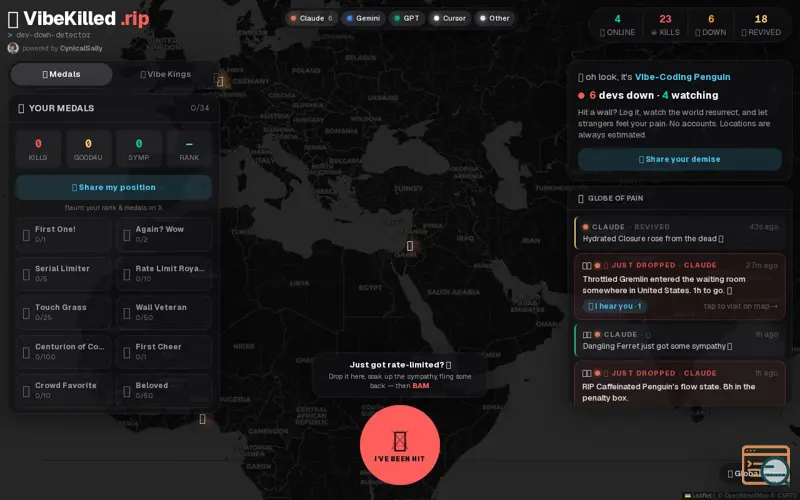 Screenshot of VibeKilled.rip