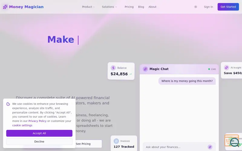 Screenshot of Money Magician