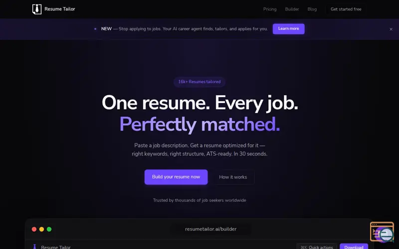 Screenshot of Resume Tailor