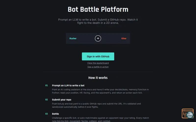 Screenshot of Battle LLM Robots