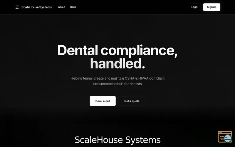 Screenshot of ScaleHouse Systems 