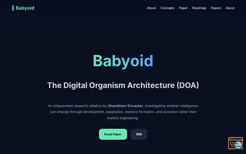 Screenshot of Babyoid- Digital Organism Architecture