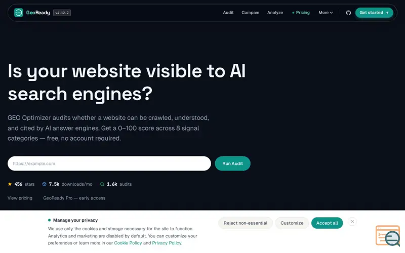 Screenshot of GeoReady