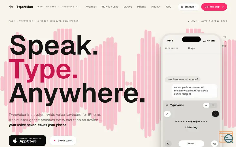 Screenshot of TypeVoice