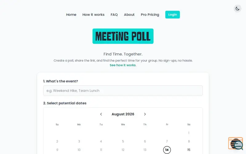 Screenshot of MeetingPoll