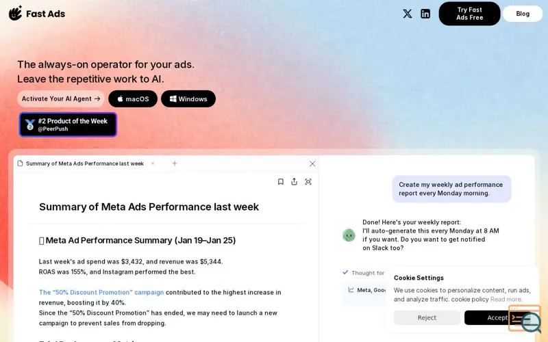 Screenshot of Fast Ads