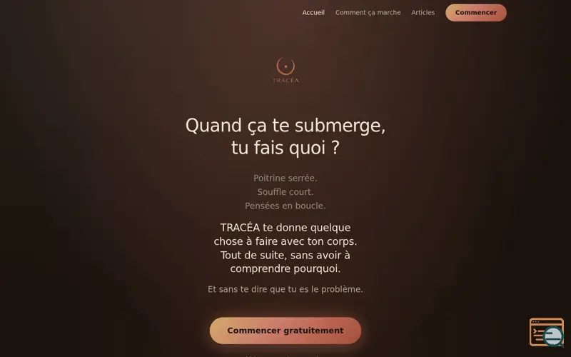 Screenshot of TRACÉA