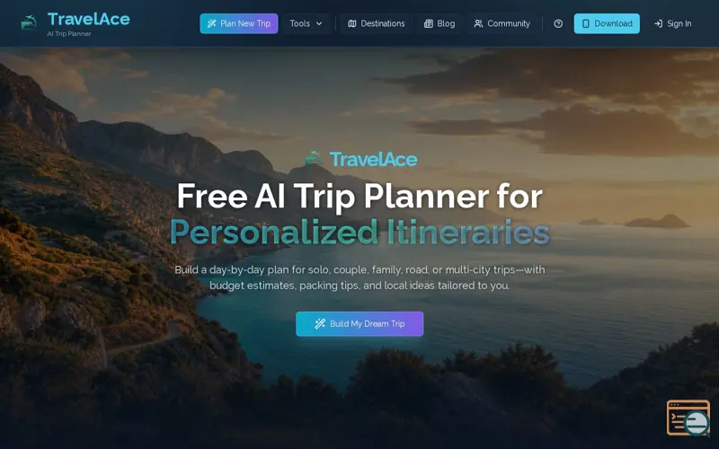 Screenshot of TravelAce | AI-Powered Trip Planner