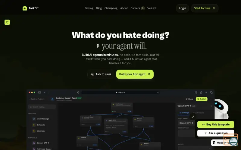 Screenshot of TaskOff