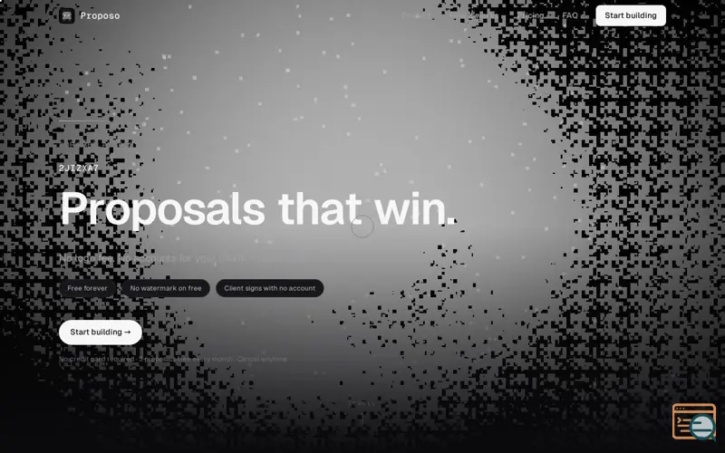 Screenshot of Proposo