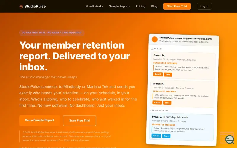 Screenshot of StudioPulse