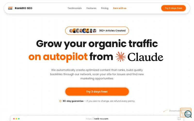 Screenshot of RankRO SEO
