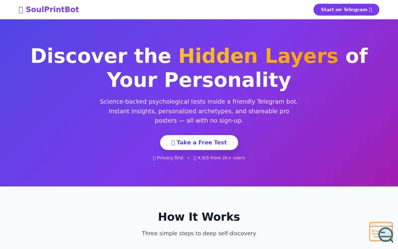 Screenshot of SoulPrintBot