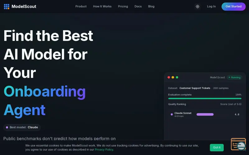 Screenshot of ModelScout