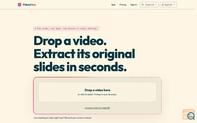 Screenshot of Video to PPT Converter – Extract Slides from Video Free