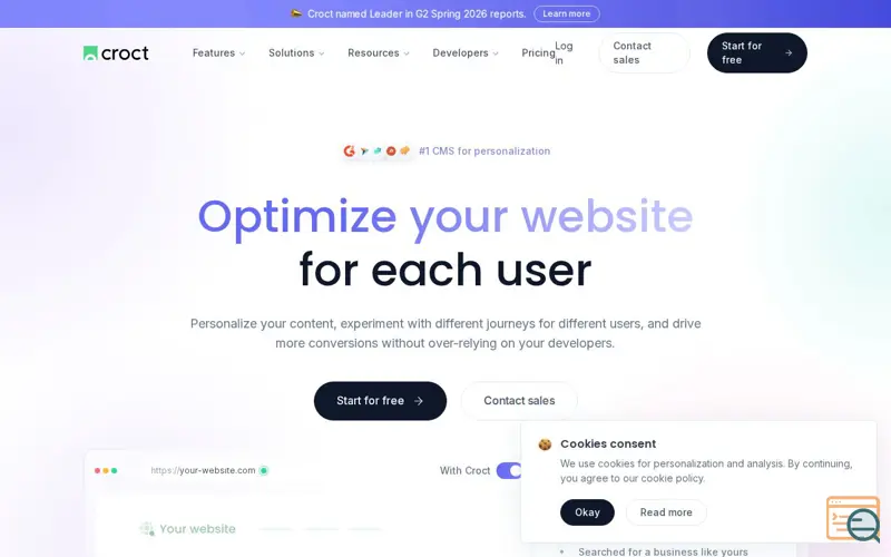 Screenshot of Visitor Profiles and Timeline by Croct