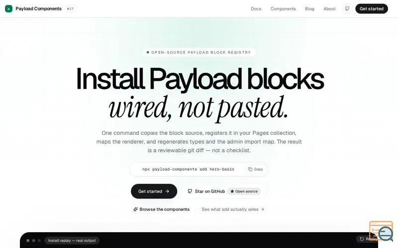 Screenshot of Payload Components