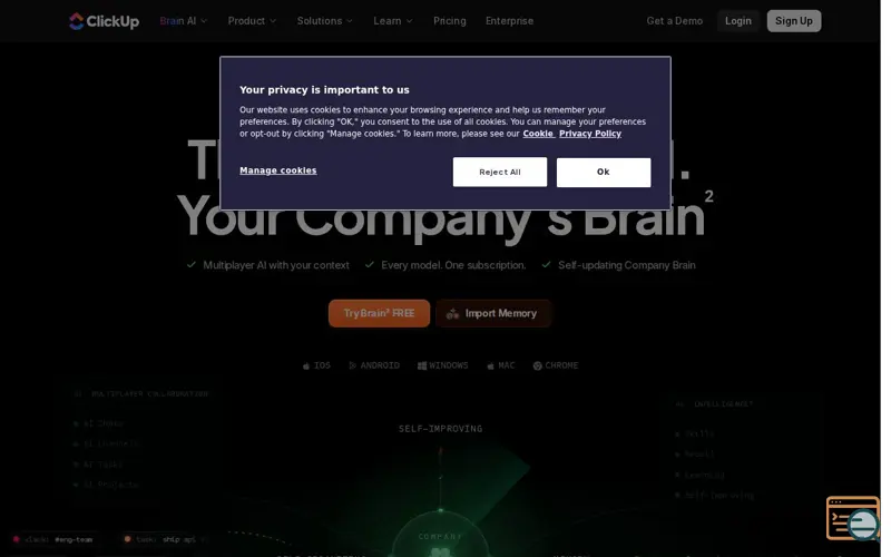 Screenshot of Brain² by ClickUp