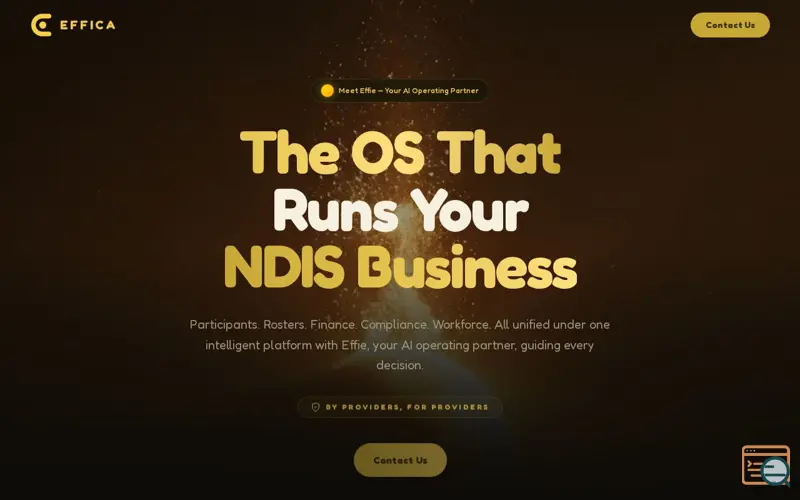 Screenshot of Effica AI-Driven CRM Designed for NDIS