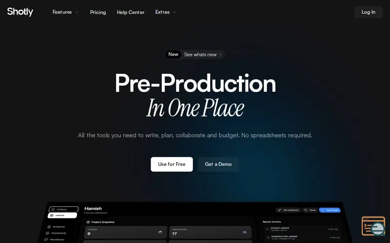 Screenshot of Shotly - Pre-Production Software