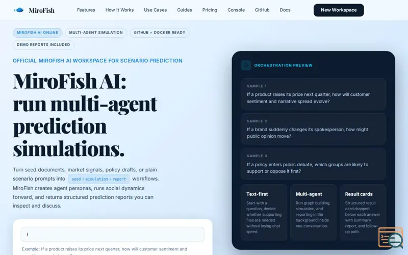 Screenshot of MiroFish AI