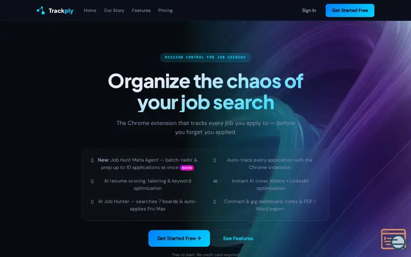 Screenshot of Trackply