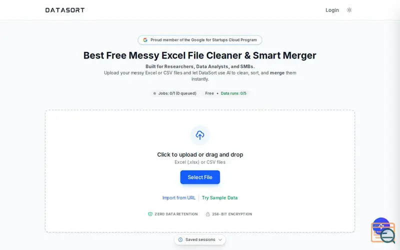 Screenshot of DataSort, a launch using BlogPilot